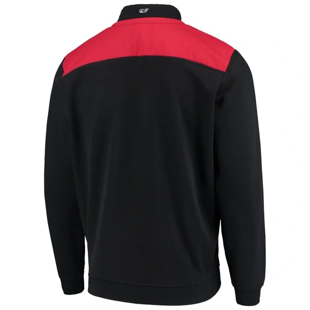 Vineyard Vines 1/4 Zip Pullover Sweatshirt Black Red Shirt Men’s M - Picture 3 of 16